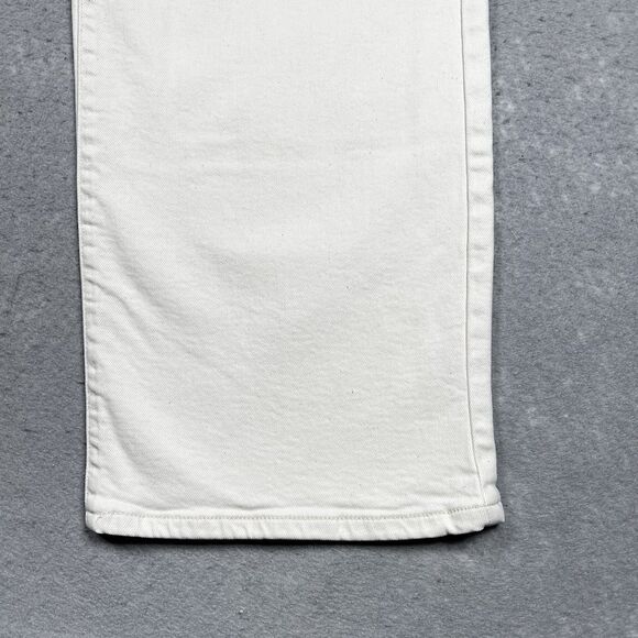 J. Jill Denim Jeans Womens Size 10 Cream High-Rise Full-Leg Crop Pants Pockets - Picture 4 of 14